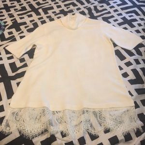 Lace and knit top